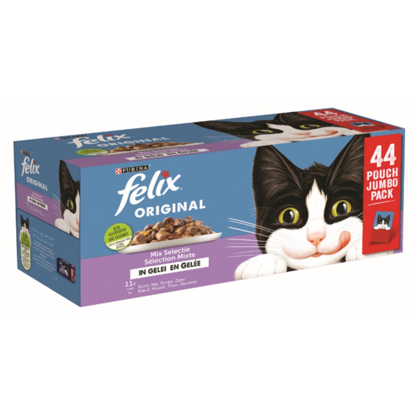 Afbeelding van Felix Original Katten Natvoer in Gelei – Mix Selectie Multipack 44x85g