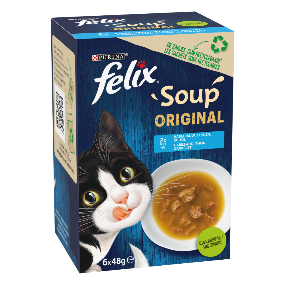 Afbeelding van Felix Soup Kattenvoer – Vis Selectie Multipack 6x48g