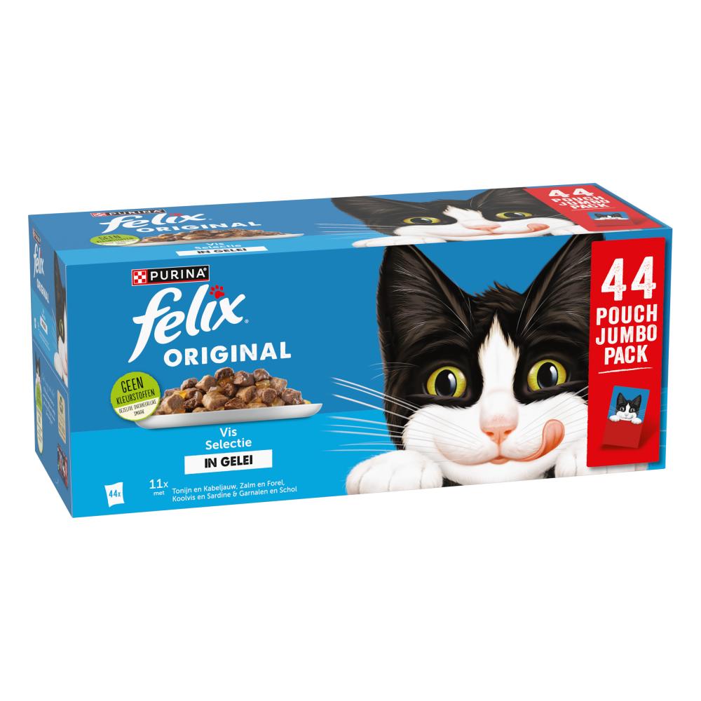 Afbeelding van Felix Original Katten Natvoer in Gelei – Vis Selectie Multipack 44x85g