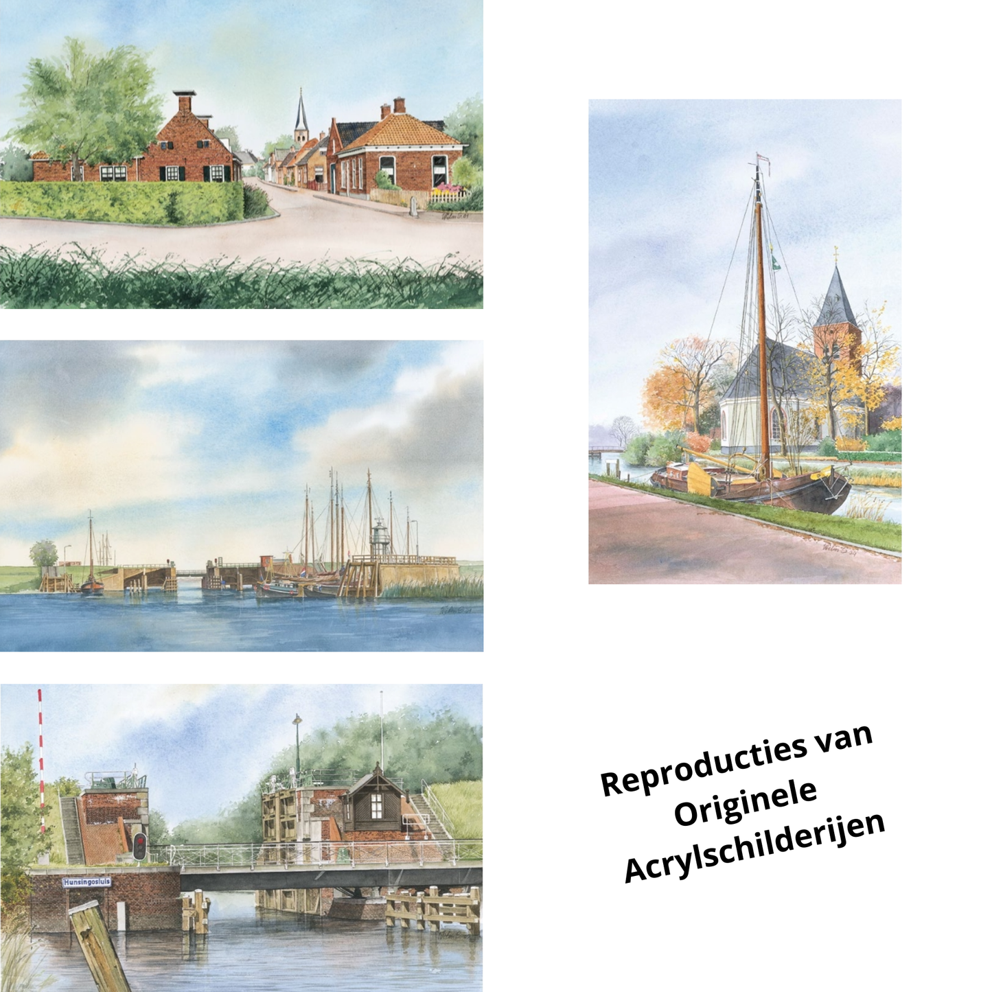 Set van 10 Unieke Wenskaarten / Ansichtkaarten – Iconische Plekken van Provincie Groningen 15x10cm