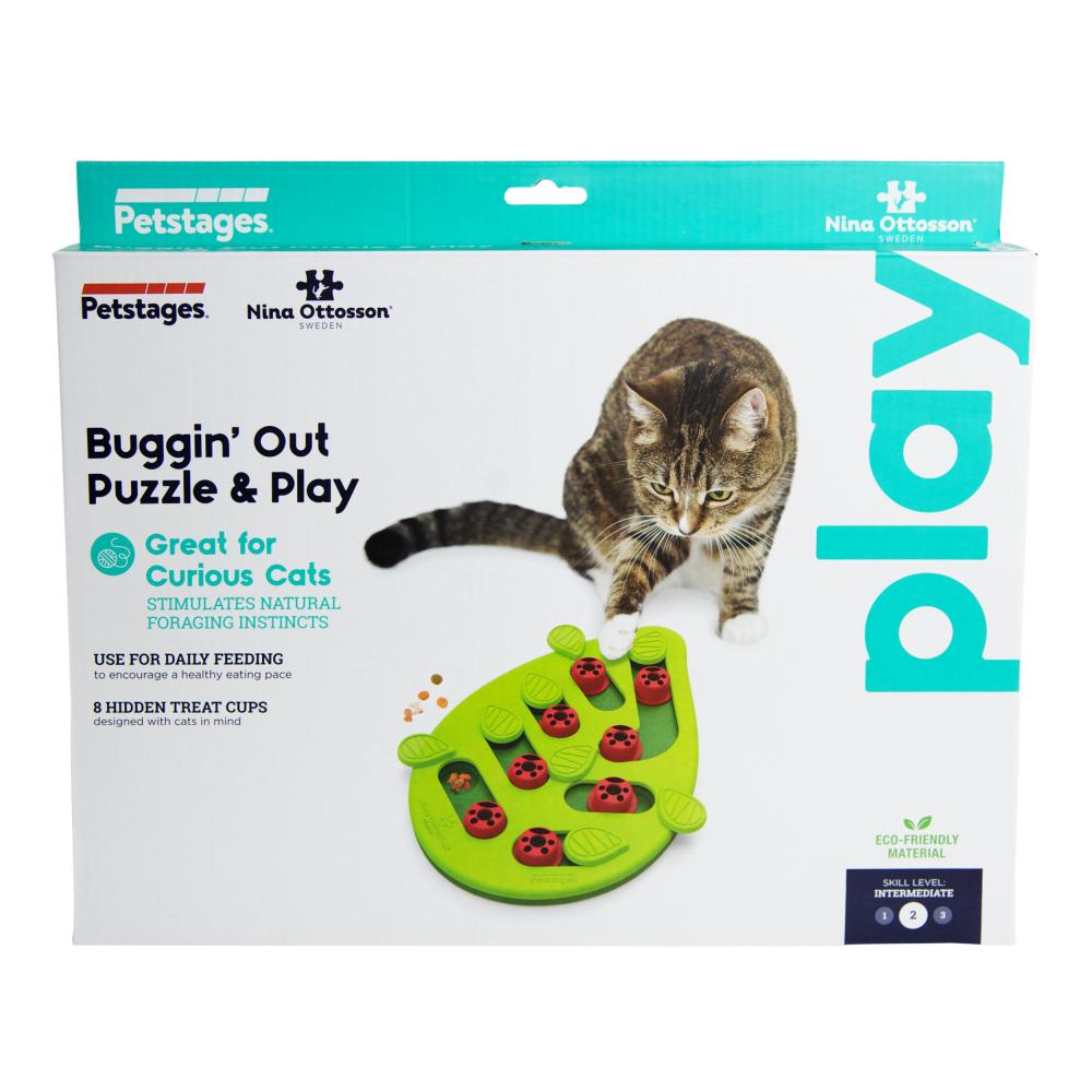 Petstages Nina Ottosson cat puzzle & play buggin out green 1st