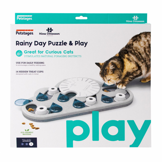 Petstages Nina Ottosson cat puzzle & play rainy day white 1st