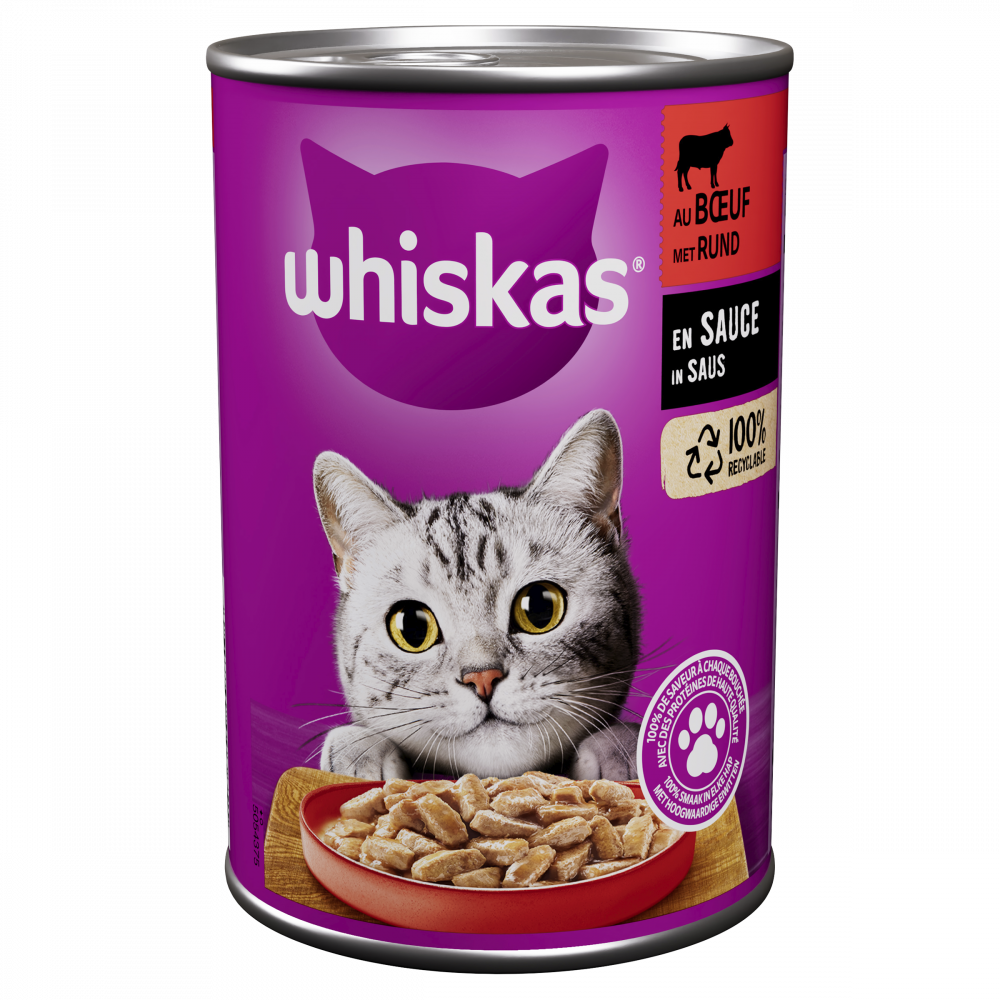 Whiskas blik adult saus rund 400gr