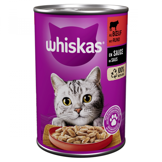 Whiskas blik adult saus rund 400gr