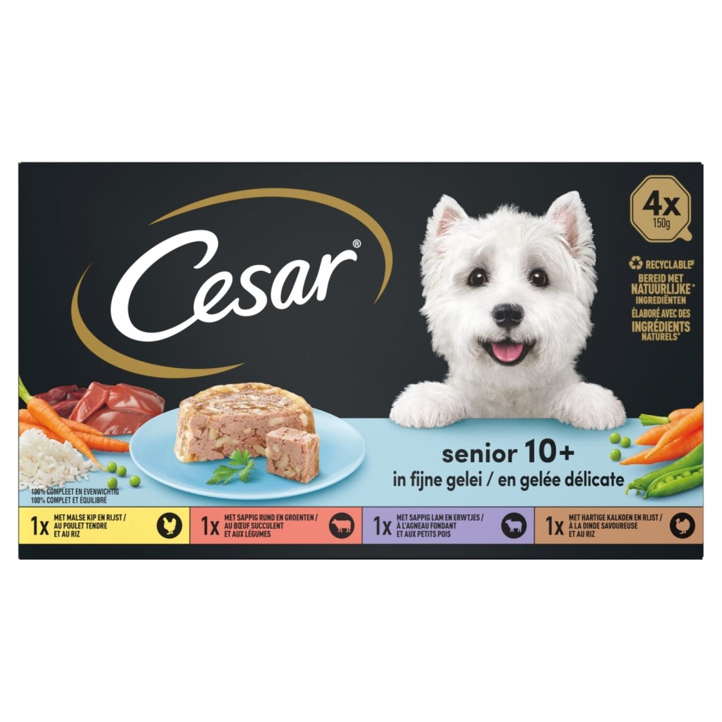 Cesar Senior alu kuipje gelei mp 4x150gr
