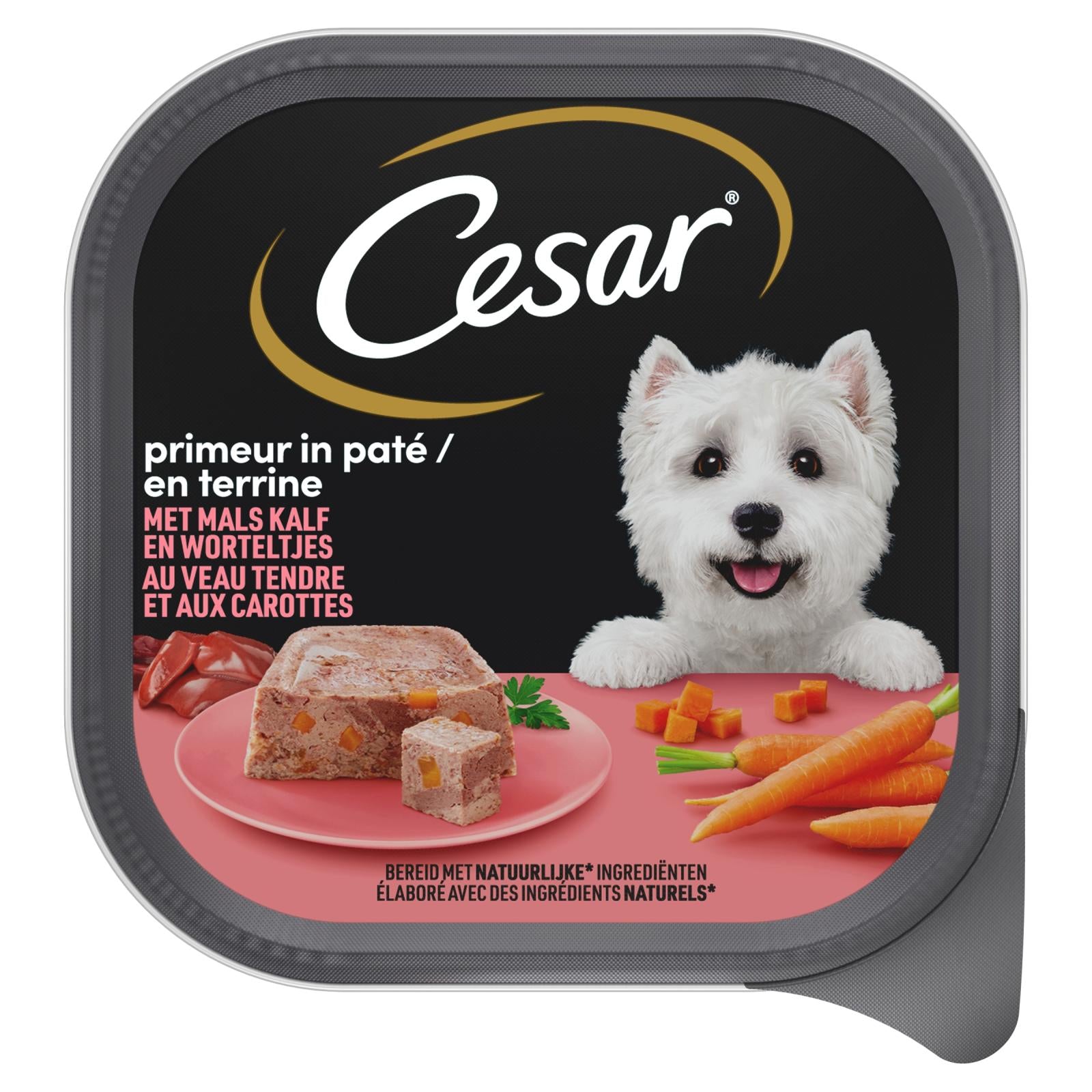 Cesar Primeur alu kuipje paté kalf&worteltjes 300gr