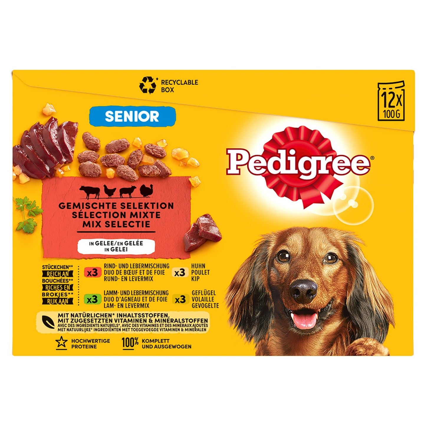 Pedigree pouch senior gelei mix sel mp 12x100gr