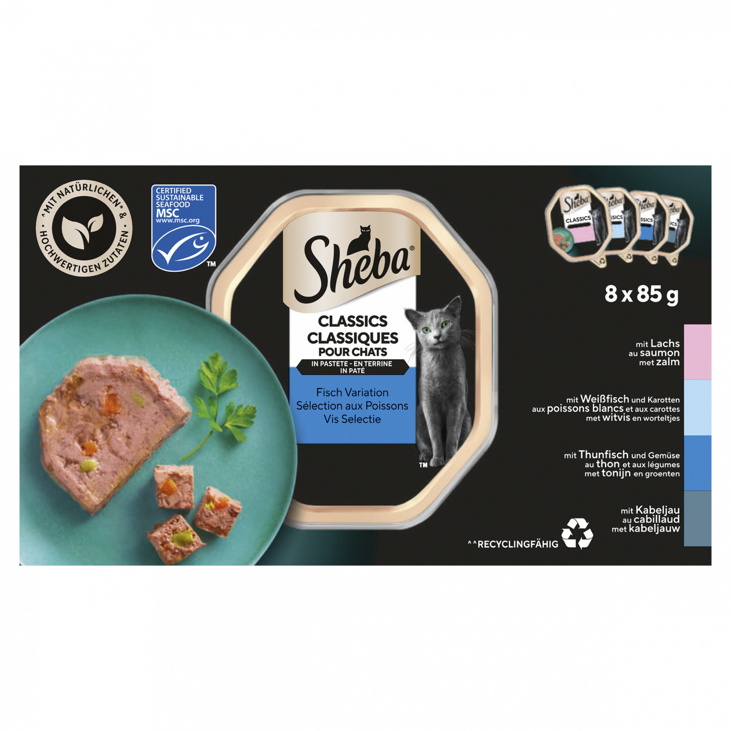 Sheba Classic alu paté vis sel mp 8x85gr