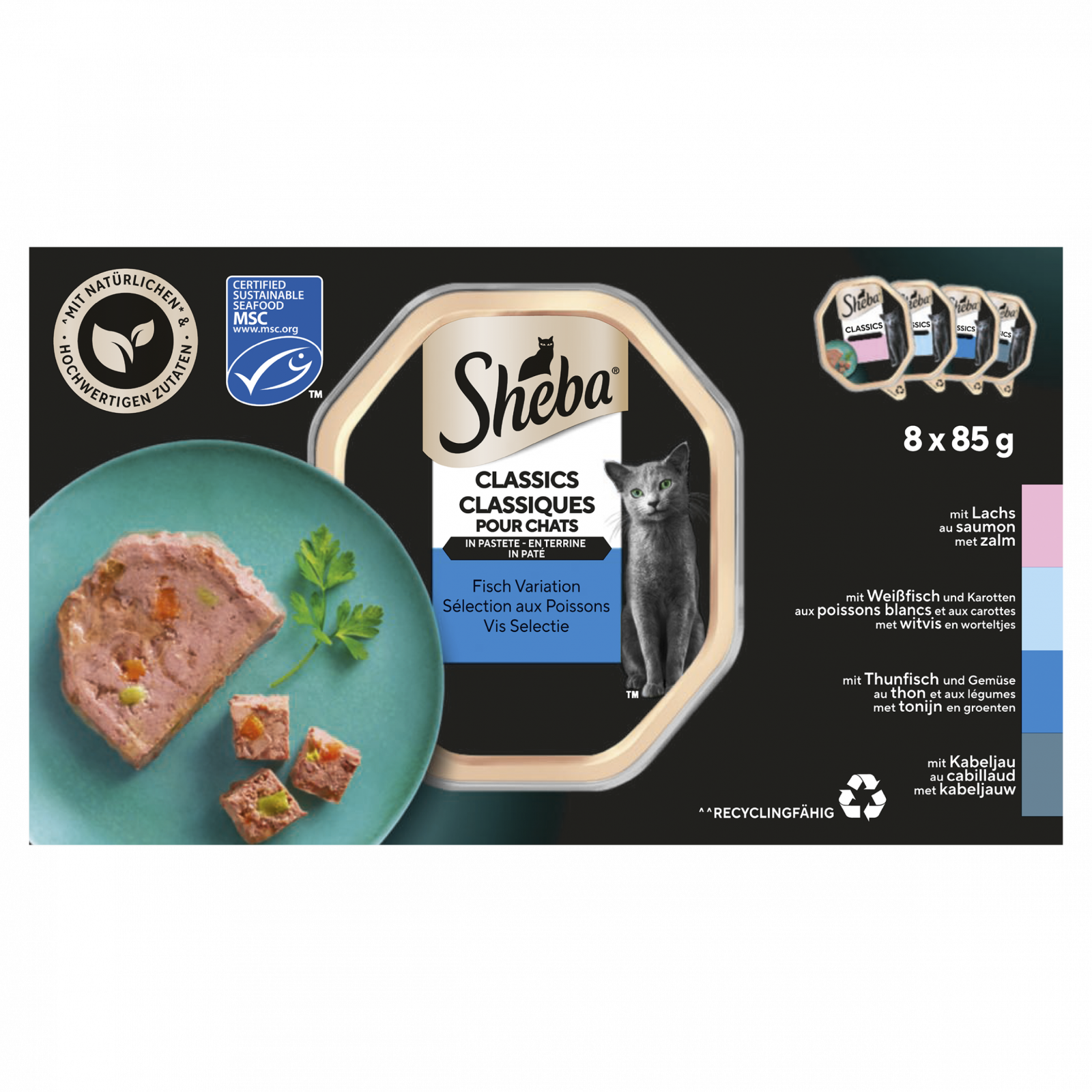 Sheba Classic alu paté vis sel mp 8x85gr