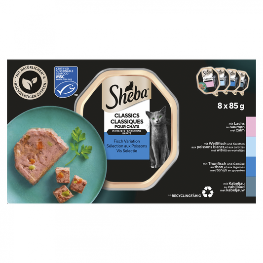 Sheba Classic alu paté vis sel mp 8x85gr