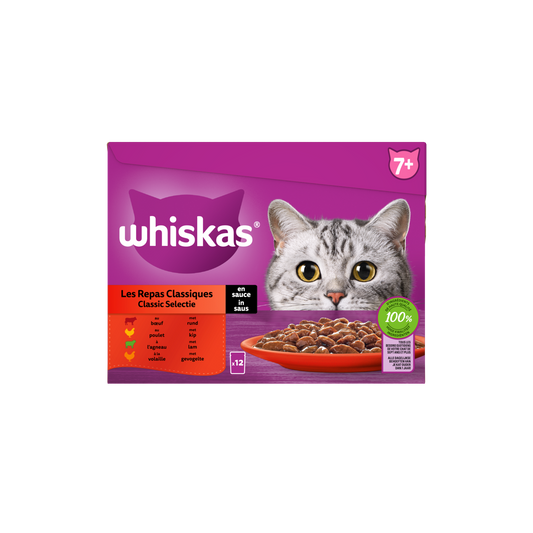 Whiskas 7+ pouch senior saus classic selectie mp 12x85gr