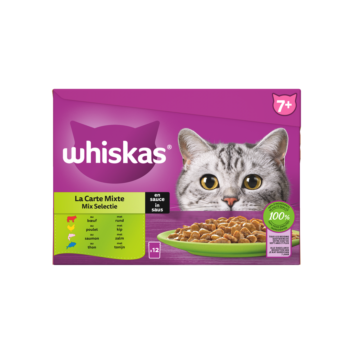 Whiskas 7+ pouch senior saus mix selectie mp 12x85gr