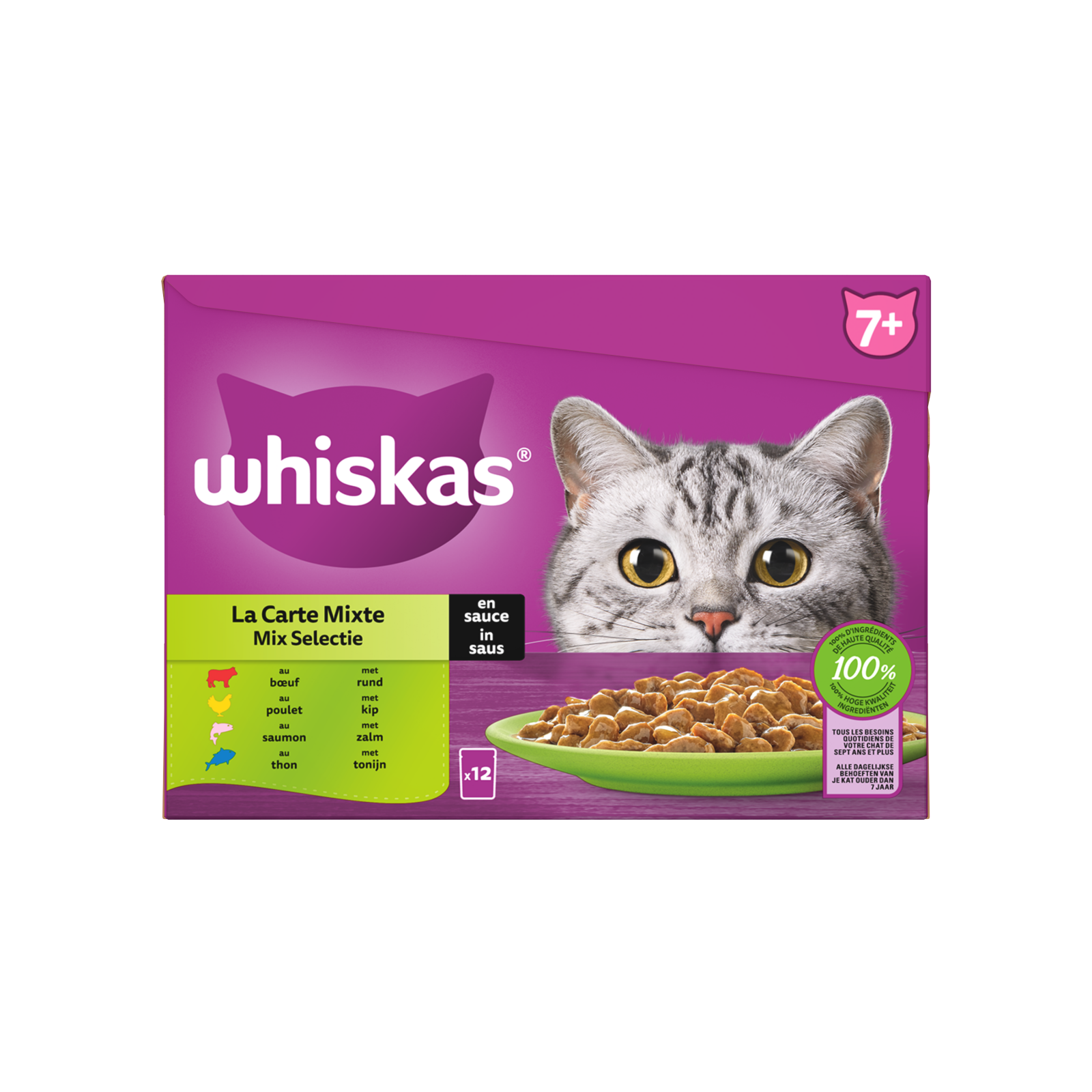 Whiskas 7+ pouch senior saus mix selectie mp 12x85gr
