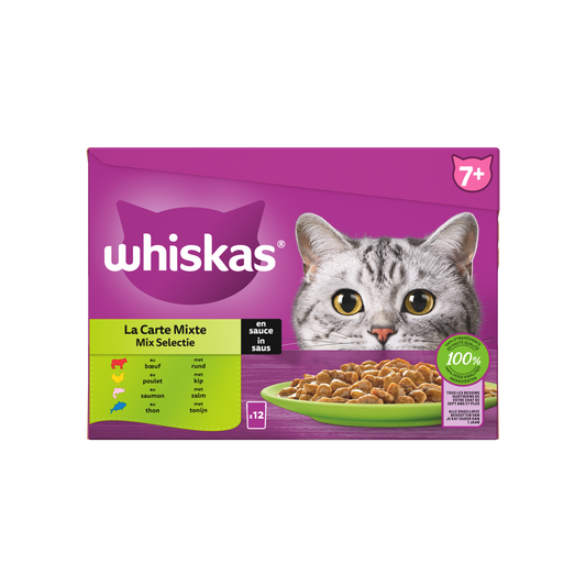 Whiskas 7+ pouch senior saus mix selectie mp 12x85gr