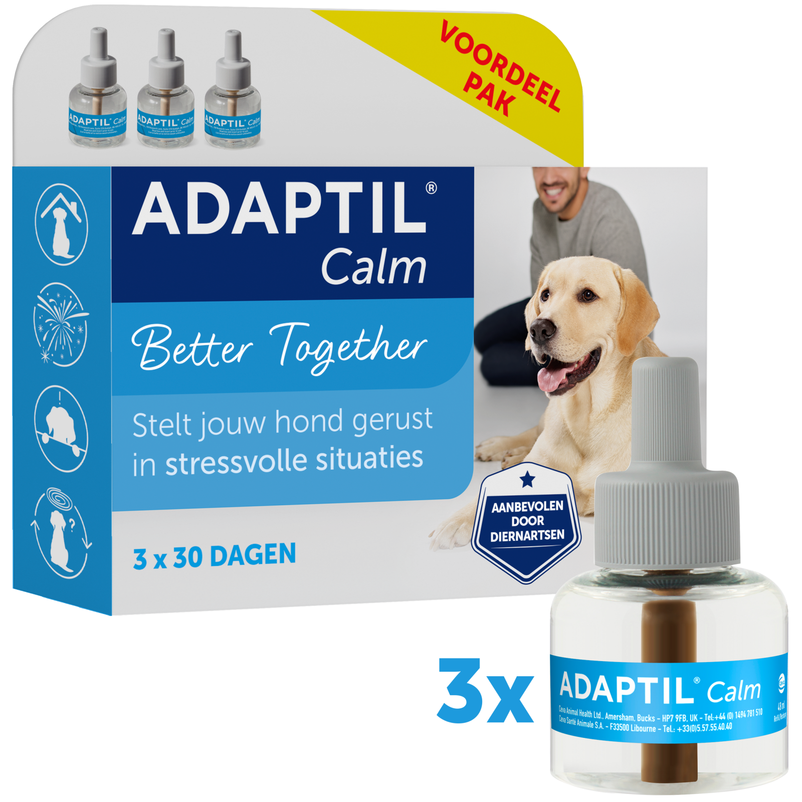 Adaptil calm navulflacons 3x48ml