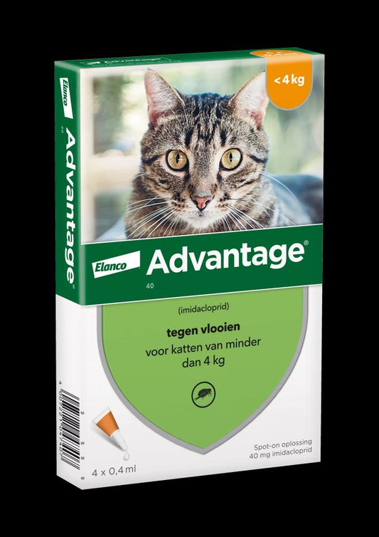 Advantage parasietbehandeling kat 40 <4kg 4pip