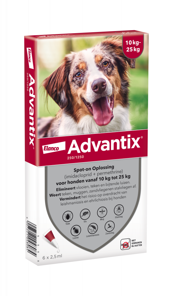 Advantix parasietbehandeling spot-on hond 250 6pip