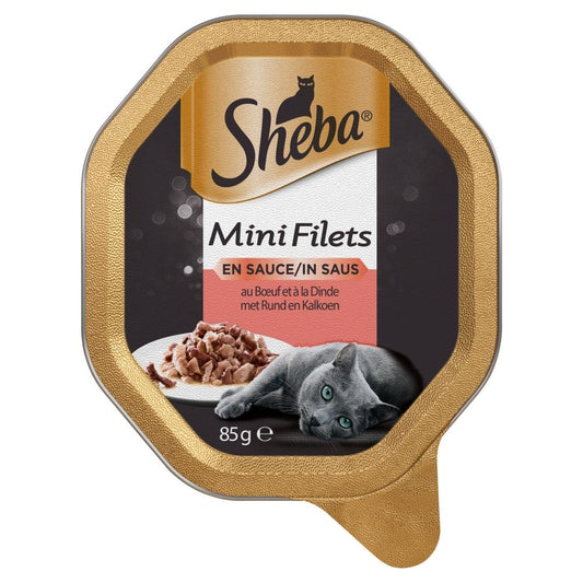 Sheba Mini Filets alu saus rund&kalkoen 85gr