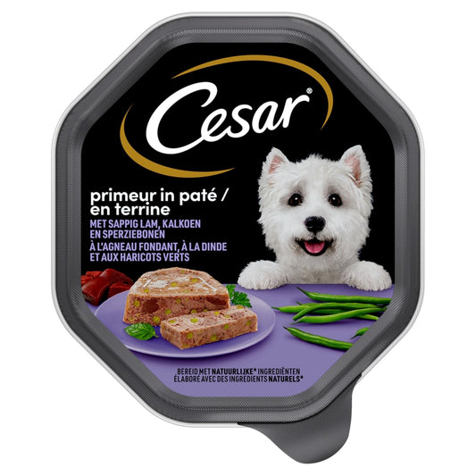 Cesar Primeur alu kuipje paté lam&kalkoen&sperziebonen 150gr