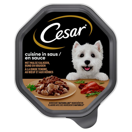 Cesar Cuisine alu kuipje saus kalkoen&rund&kruiden 150gr