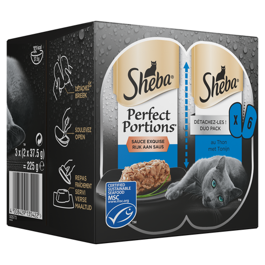 Sheba Perfect Portions adult saus tonijn mp 6x37,5gr
