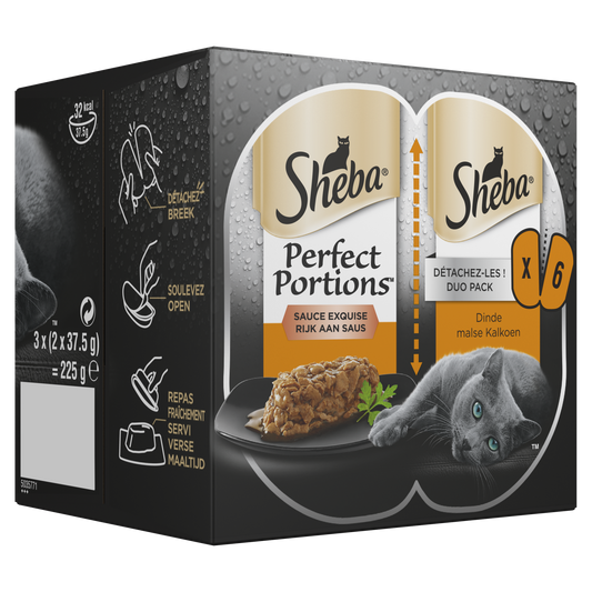 Sheba Perfect Portions adult saus kalkoen mp 6x37,5gr