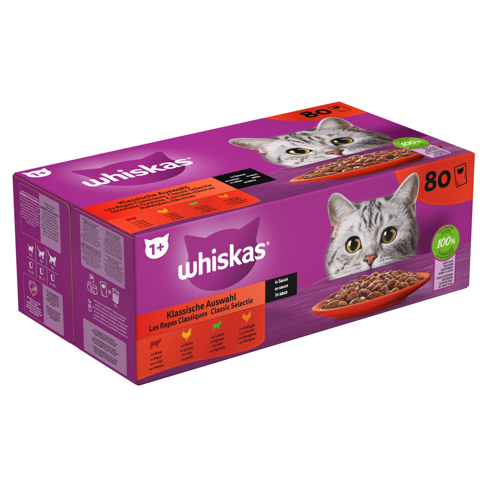 Whiskas 1+ pouch adult saus classic selectie mp 80x85gr