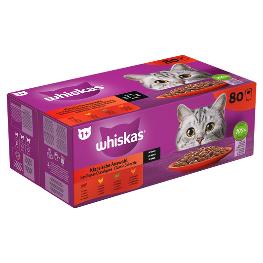 Whiskas 1+ pouch adult saus classic selectie mp 80x85gr