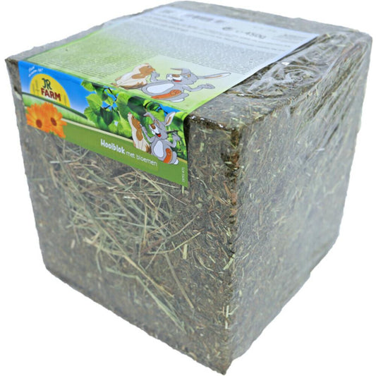 JR Farm hooiblok met bloemen 450gr