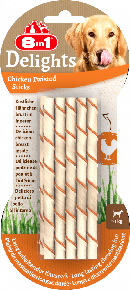 8in1 Delights chicken twist sticks 10st