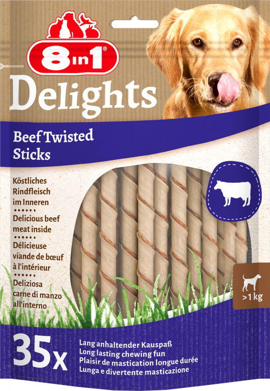 8in1 Delights beef twist sticks 35st