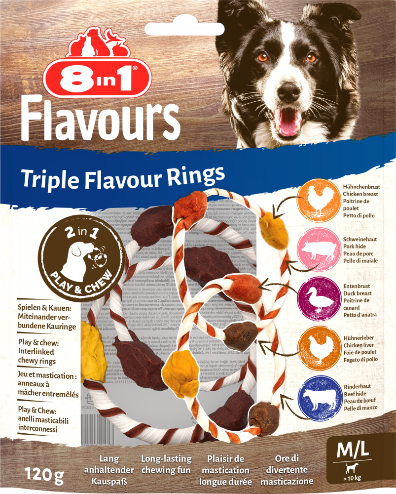 8in1 Triple Flavour rings M/L 120gr