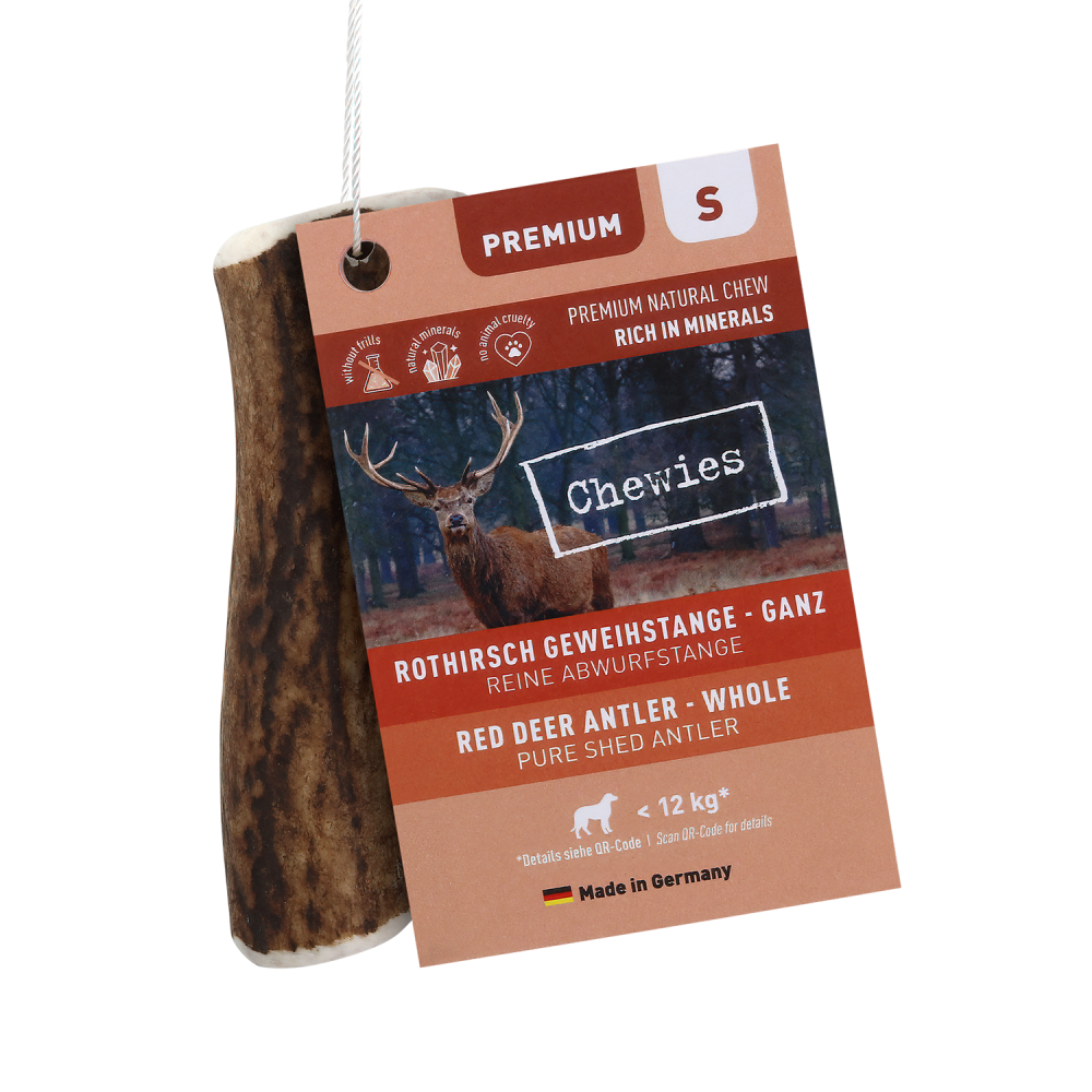 Chewies edelhertengewei heel S tussen 50gr-79gr 1st