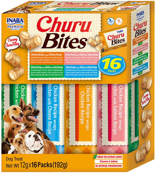 Inaba Churu bites dog chicken&salmon&tuna&cheese mp 16x12gr