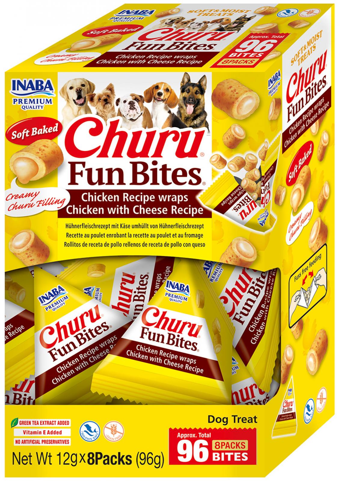 Inaba Churu fun bites dog chicken&cheese wraps 8x12gr