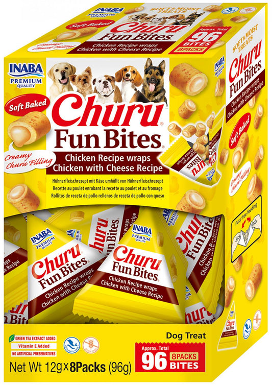 Inaba Churu fun bites dog chicken&cheese wraps 8x12gr