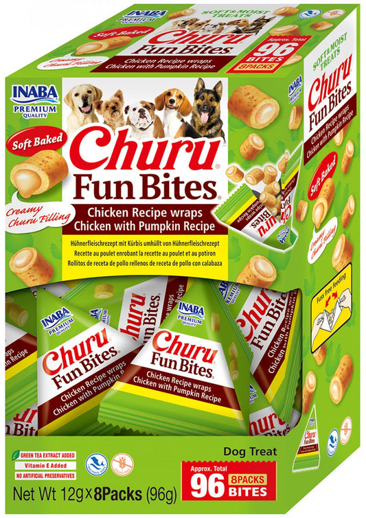 Inaba Churu fun bites dog chicken&pumpkin wraps 8x12gr