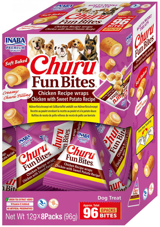 Inaba Churu fun bites dog chicken&sweet potato wraps 8x12gr