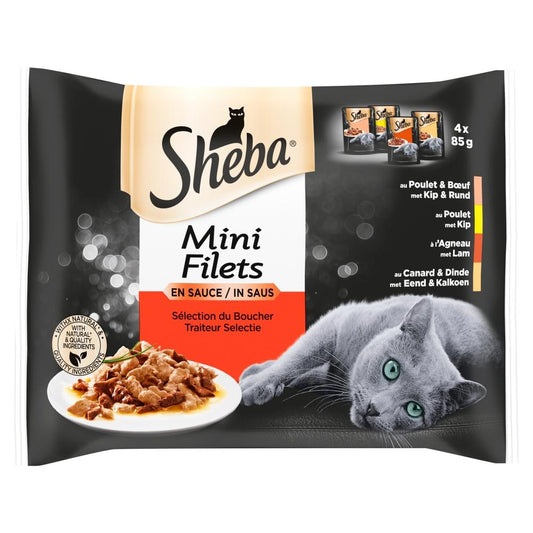 Sheba Mini Filets pouch saus traiteur sel mp 4x85gr