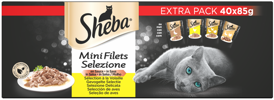 Sheba Mini Filets pouch saus gevogelte sel mp 40x85gr