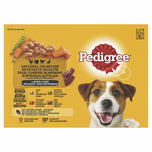 Pedigree pouch adult saus gev sel mp 12x100gr