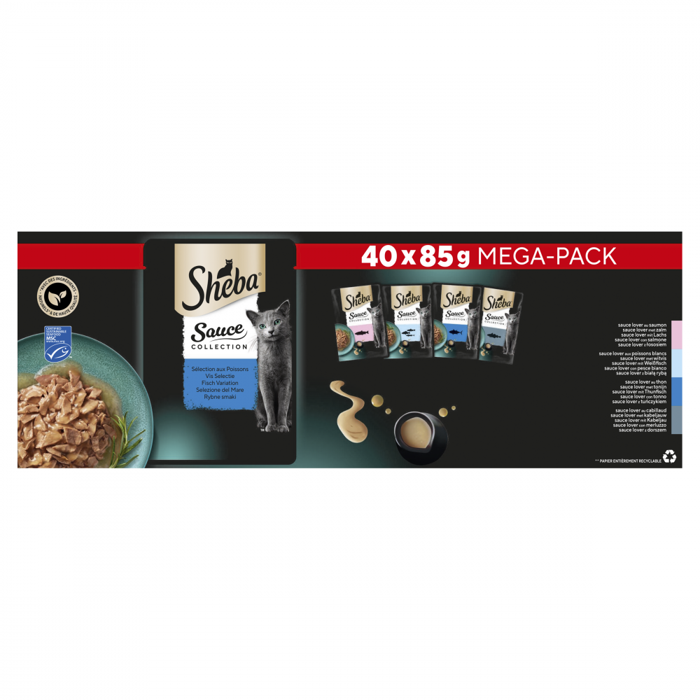 Sheba Sauce Lover pouch saus vis sel mp 40x85gr