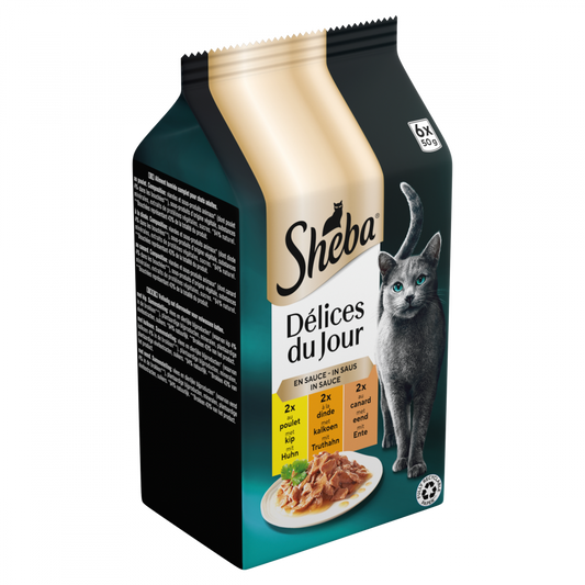 Sheba Délices du Jour pouch saus gevogelte sel mp 6x50gr