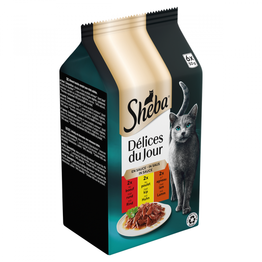 Sheba Délices du Jour pouch saus traiteur sel mp 6x50gr
