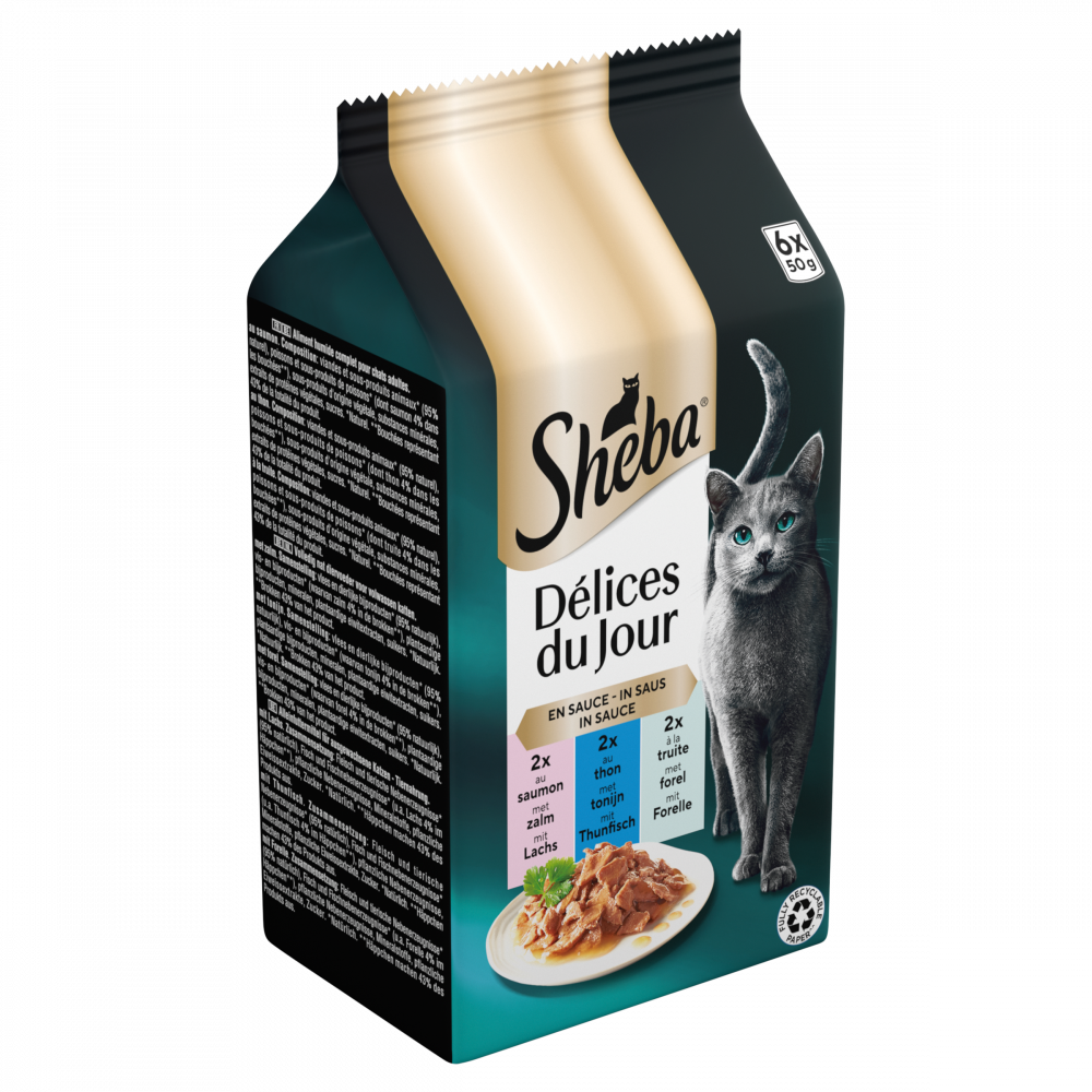 Sheba Délices du Jour pouch saus vis sel mp 6x50gr