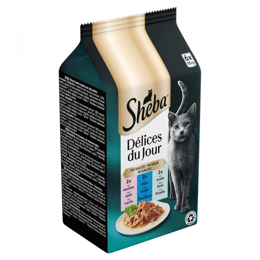 Sheba Délices du Jour pouch saus vis sel mp 6x50gr