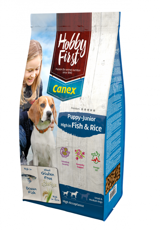 Hobby First Canex puppy/junior fish&rice 12kg
