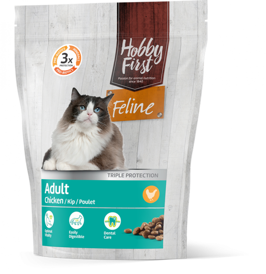 Hobby First Feline droog adult chicken 800gr