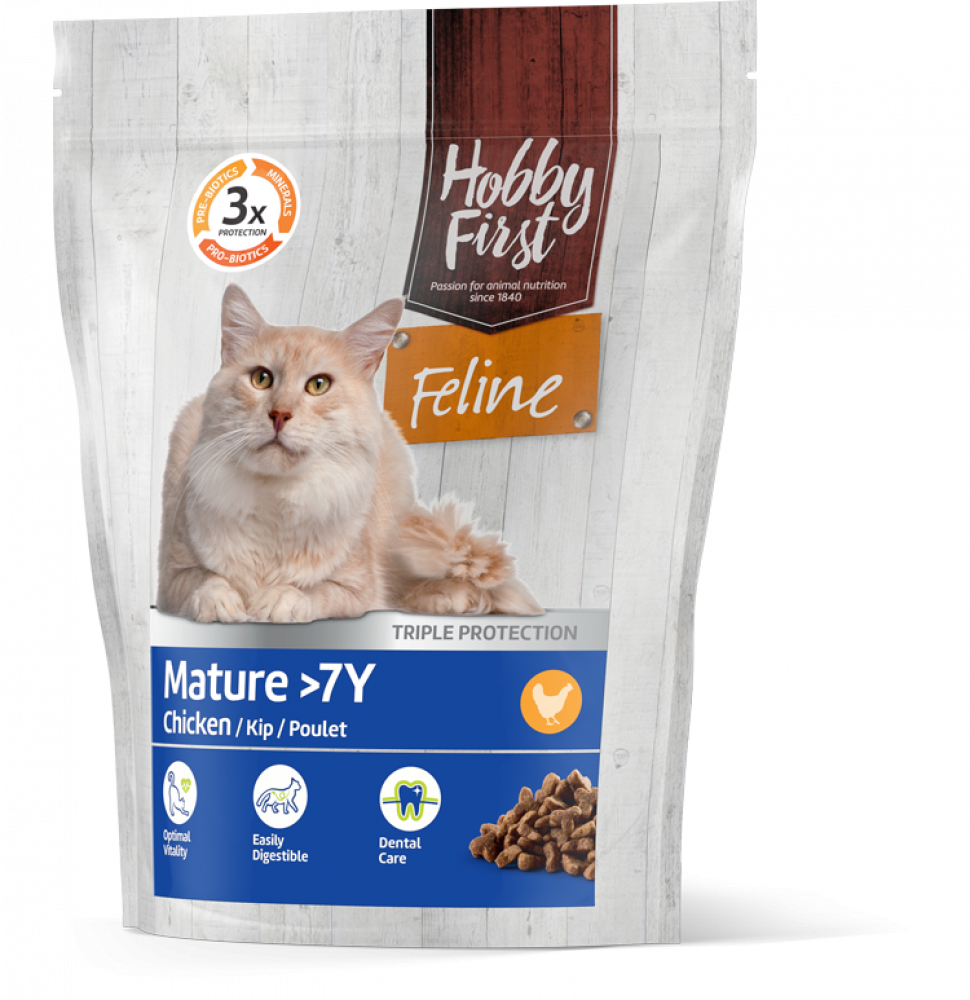 Hobby First Feline droog mature >7y 800gr