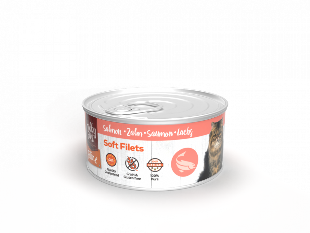 Hobby First Feline blik soft filets zalm 70gr